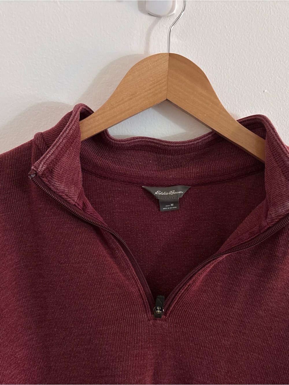 Eddie Bauer Men's Quarter-Zip Pullover Sweater - Burgundy - Picture 2 of 3